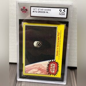 1977 Star Wars #172 Droids Escape Pod KSA 9.5 FRESHLY GRADED (PSA 10 = 510$)